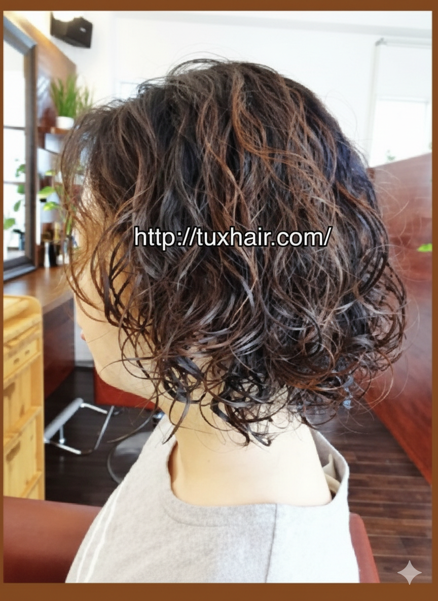 レディースパーマS⑬｜ナチュラルボブ（無造作カール）