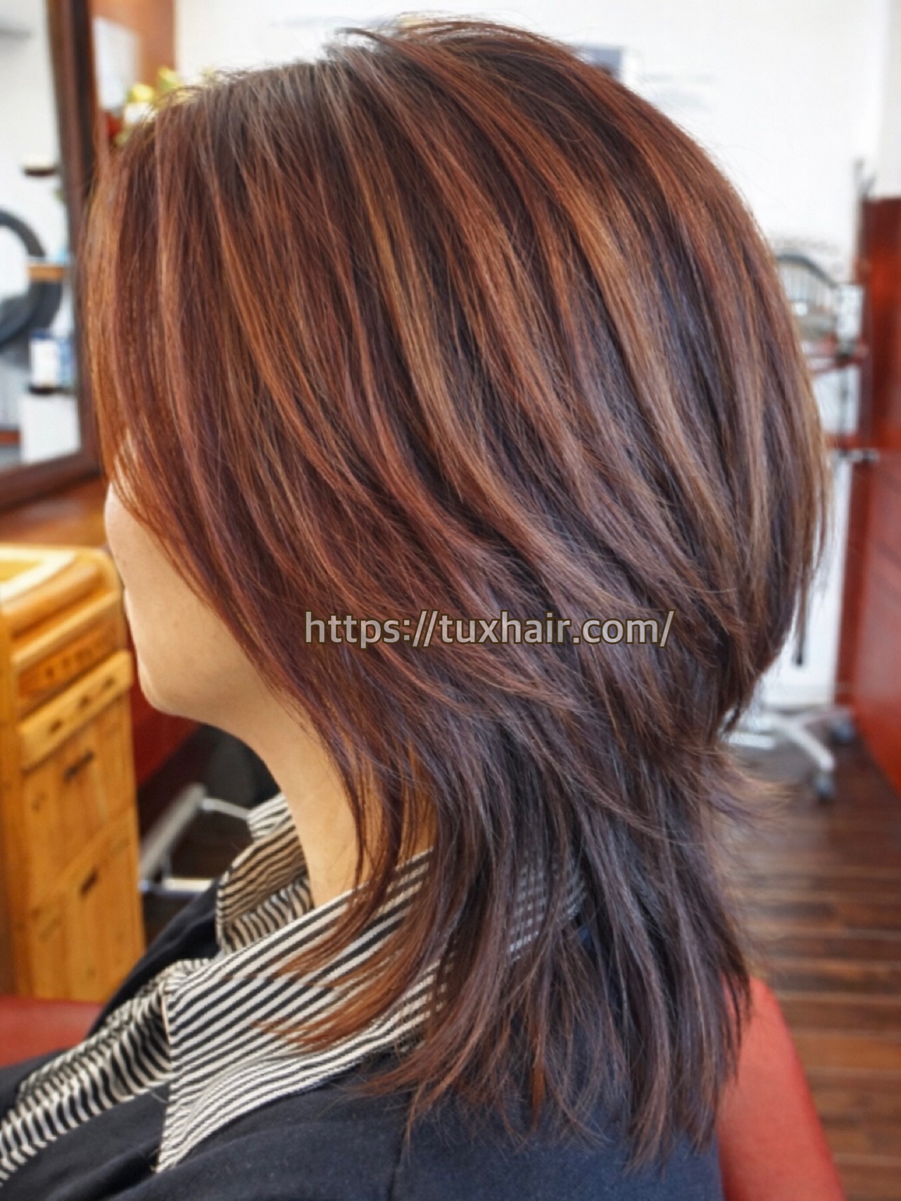 レディースカット⑪ミディアムレイヤー・ソフトウルフ