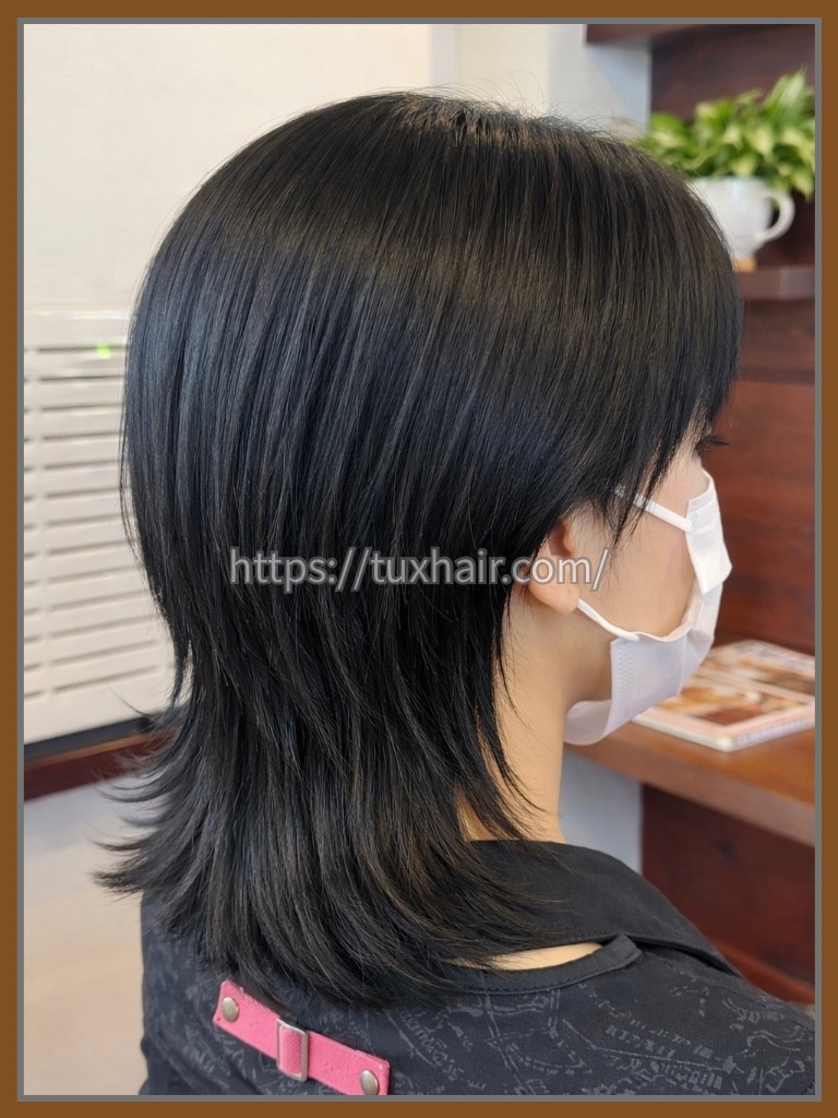 レディースカット⑤ミディアムレイヤー・ソフトウルフ